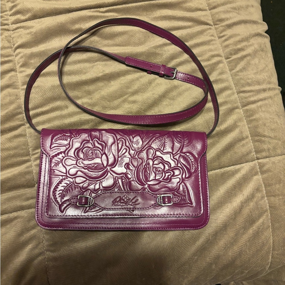 Patricia Nash Magenta Floral Crossbody Bag